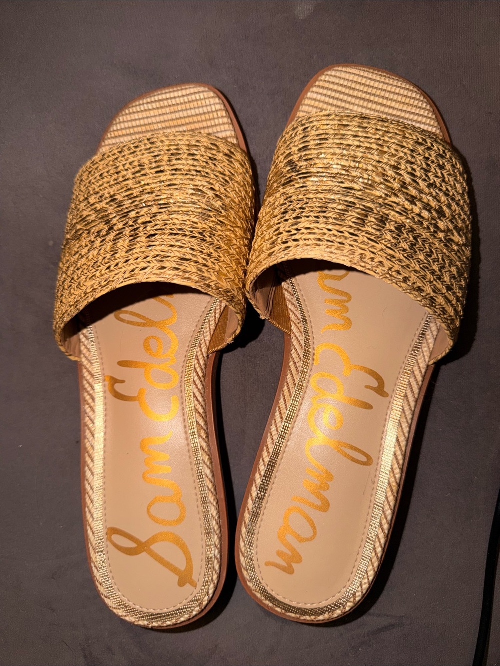 Sam Edelman Natural Woven Slide Mules